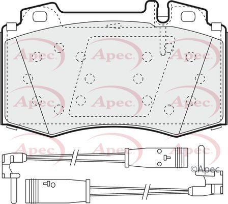 Apec front brake pad set - apec, for