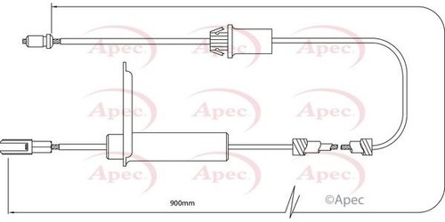 Apec rear right brake - brake, cable