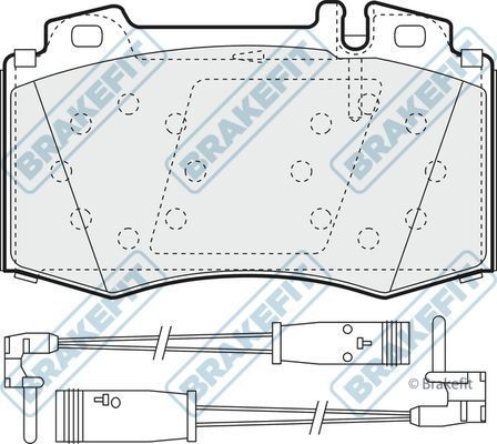 Apec blue front brake pad - front, set